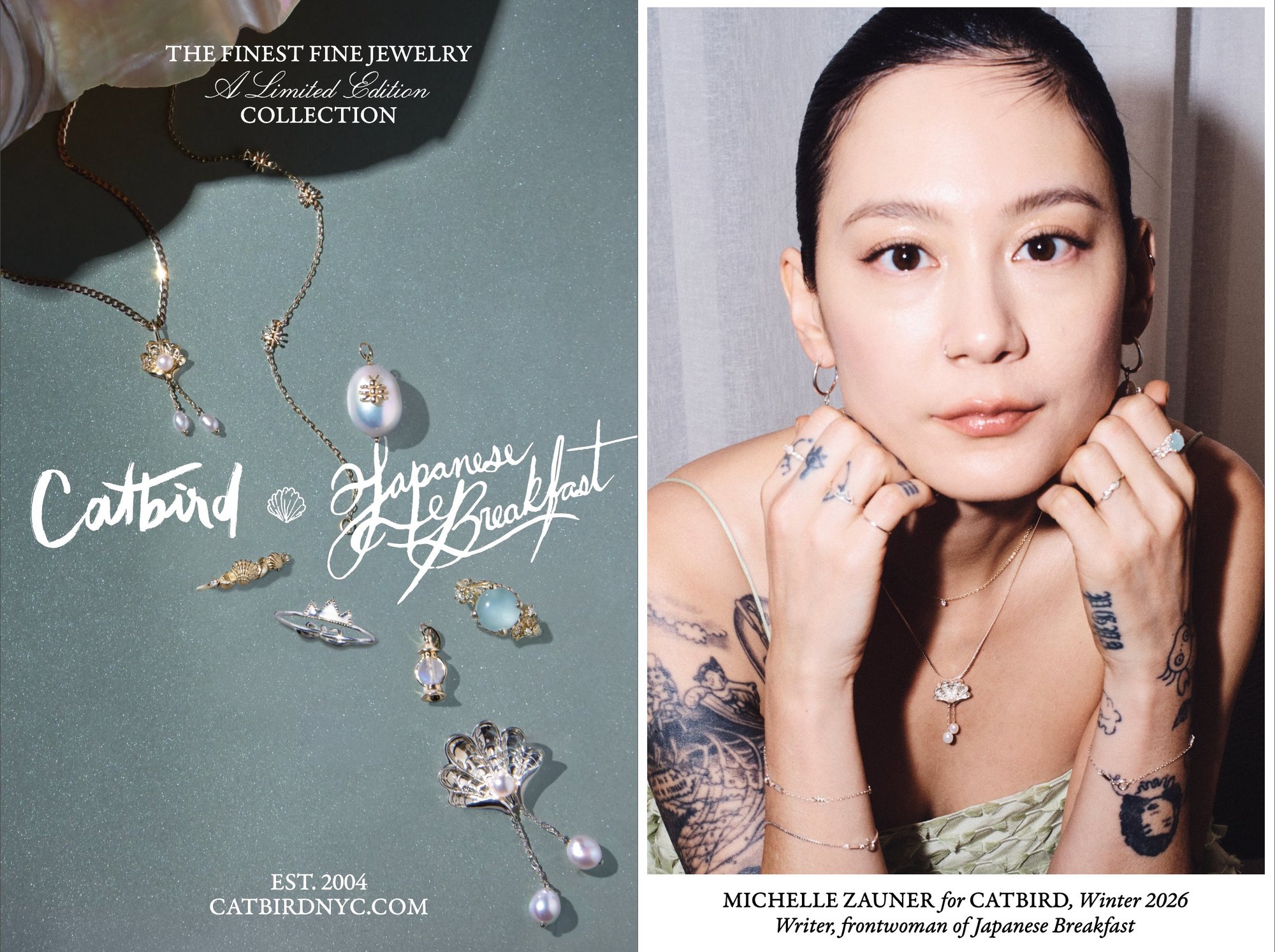 Catbird × Japanese Breakfast Limited Edition Collection campaign creative featuring Michelle Zauner
